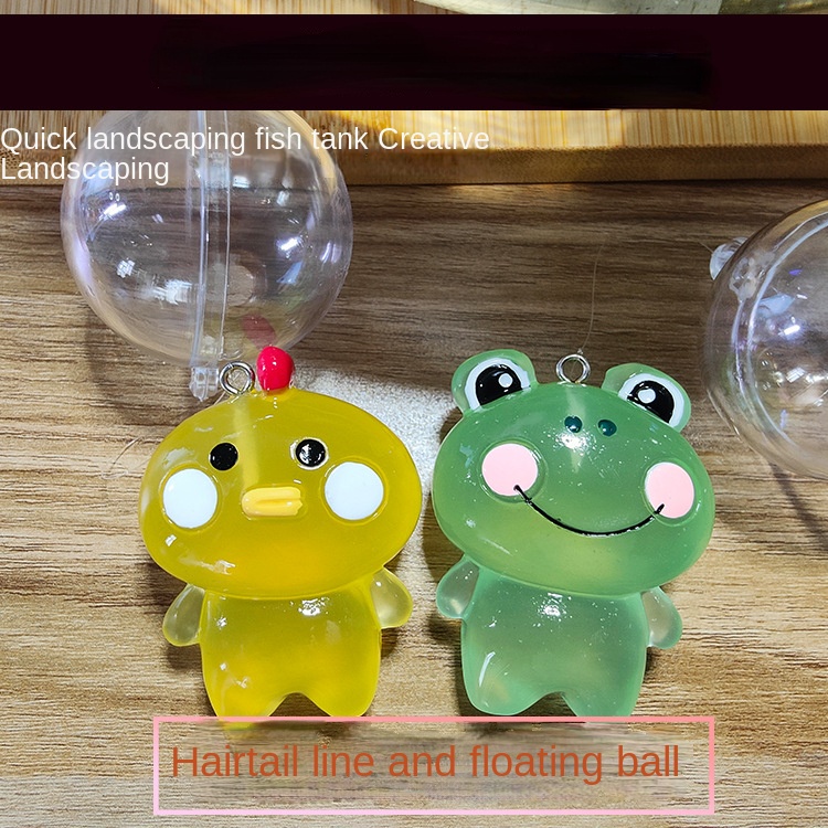 Tượng Trang Trí Hồ Cá Hình Gà Con Ếch Dễ Thương