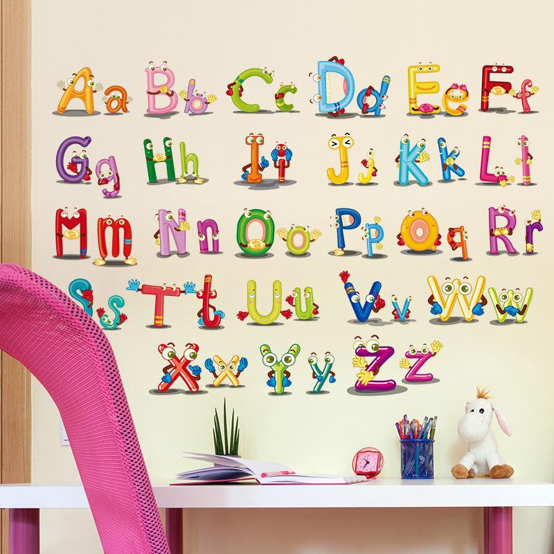 Decal dán tường Bảng chữ cái ngộ nghĩnh cho bé