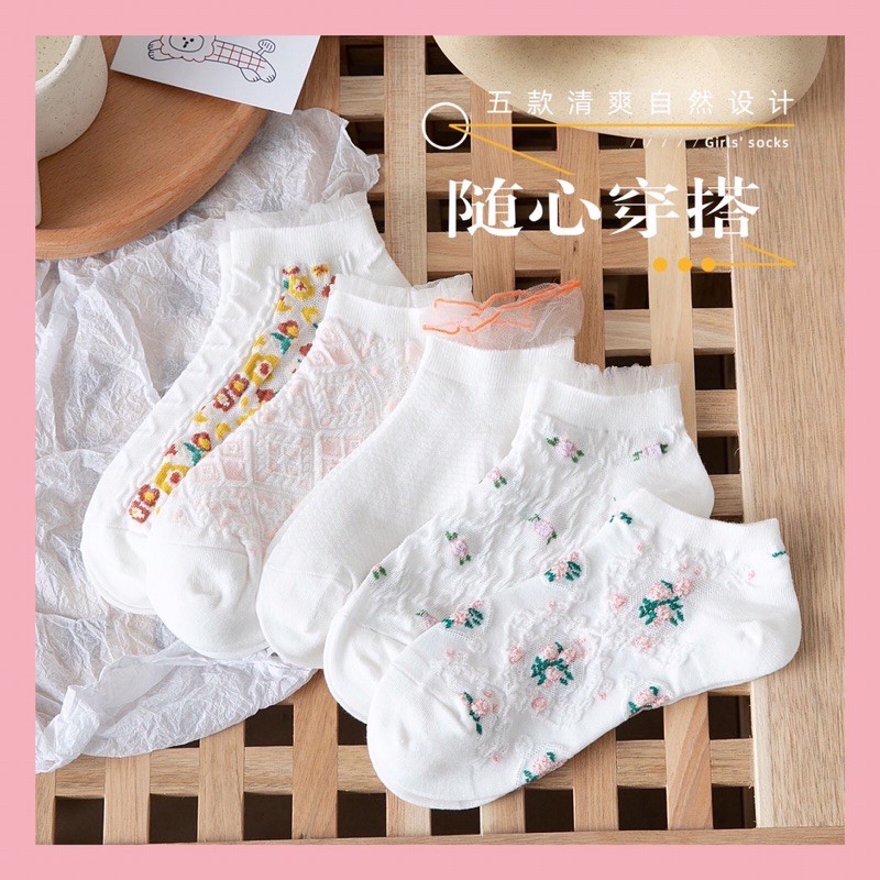 Set 5 đôi vớ hoa nhí xinh xinh