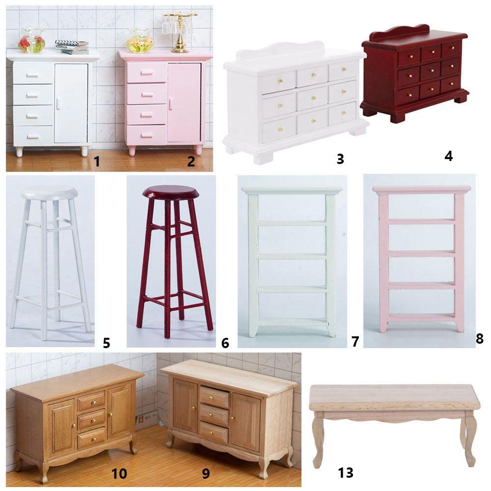 BEBETTERM Bàn Gỗ Chất Lượng Cao Tỉ Lệ 1 / 12 Trang Trí Nhà Búp Bê