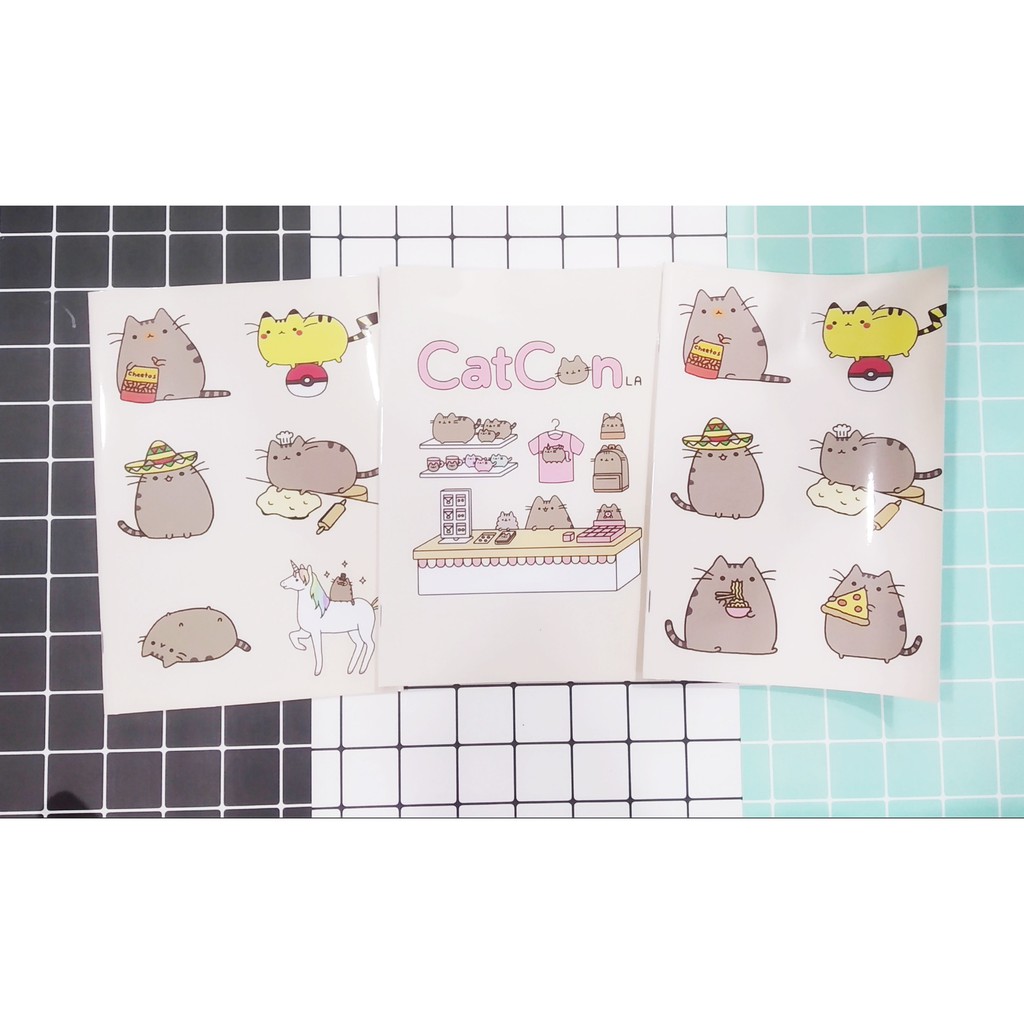 Vở pusheen kẻ ngang S7VI17 tập pusheen vở hoạt hình sổ hoạt hình 25x17cm 80 trang giấy đẹp