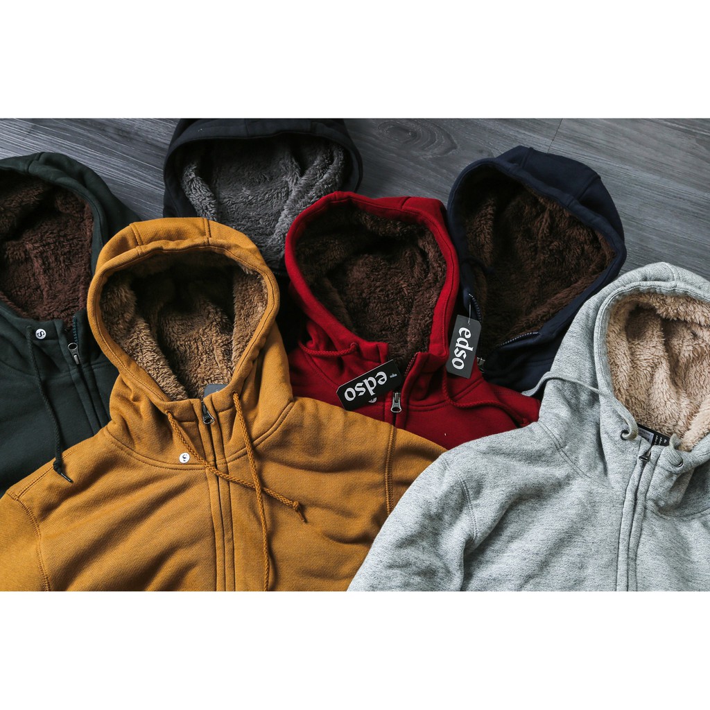 Áo khoác nỉ lót lông trong cho nam