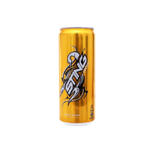 Lốc 6 Lon Nước Uống Tăng Lực Sting Dâu Tây Đỏ - Gold Rush Energy Drink Lon 330ml Date Luôn Mới