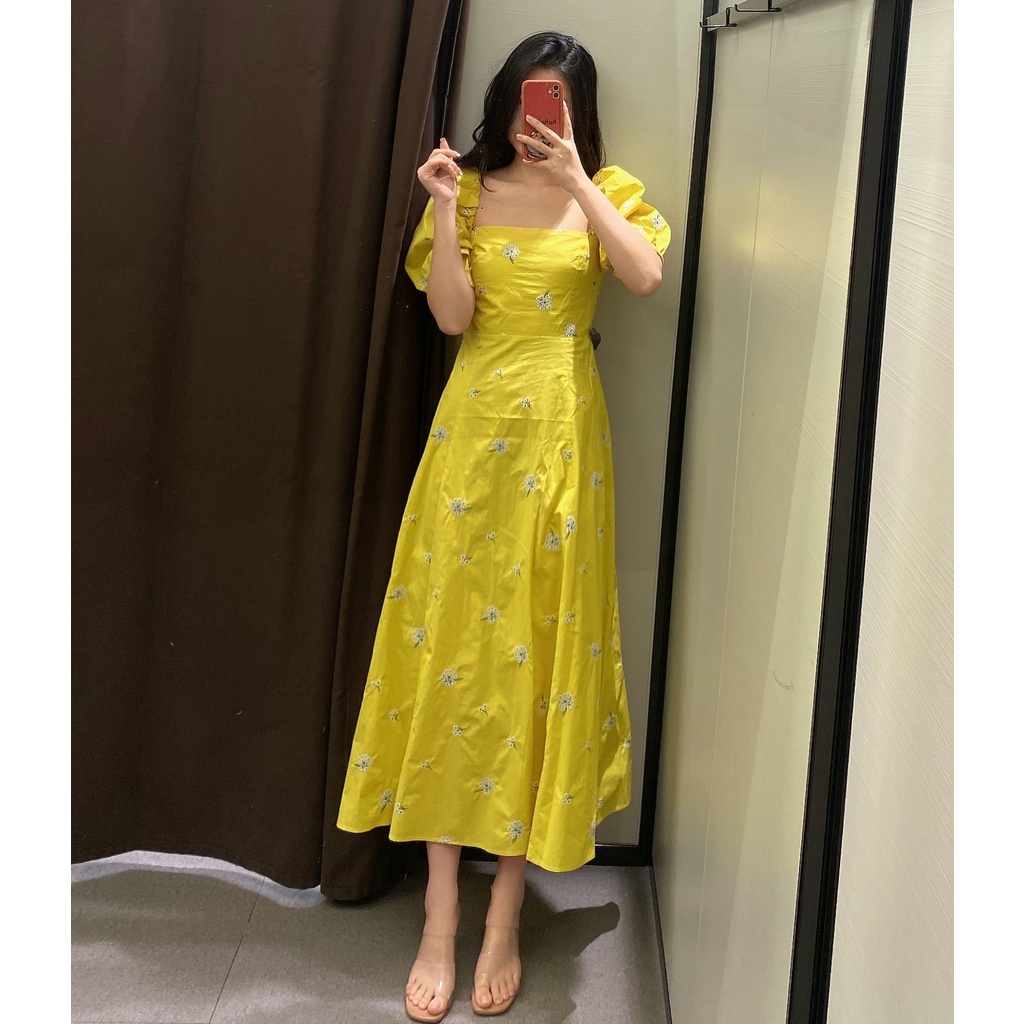 Zara Đầm Lụa Thêu Họa Tiết Thời Trang Mùa Xuân 2022 Cho Nữ2436320 2436/320