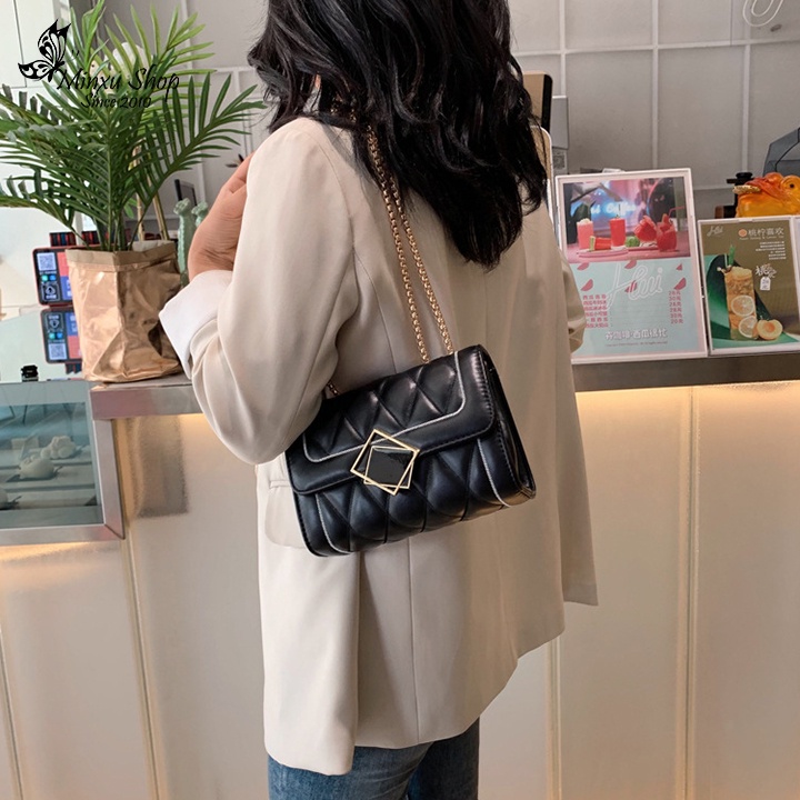 Túi Xách Đeo Chéo Nữ, Túi Hộp Sang Chảnh Nhiều Ngăn, Chất Da Mềm Mịn Phong Cách Hàn Quốc TD49