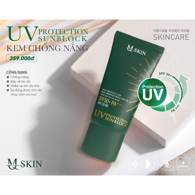 Kem Chống Nắng MQ Skin UV Protection Sunblock 50g  - MQ Skin chính hãng