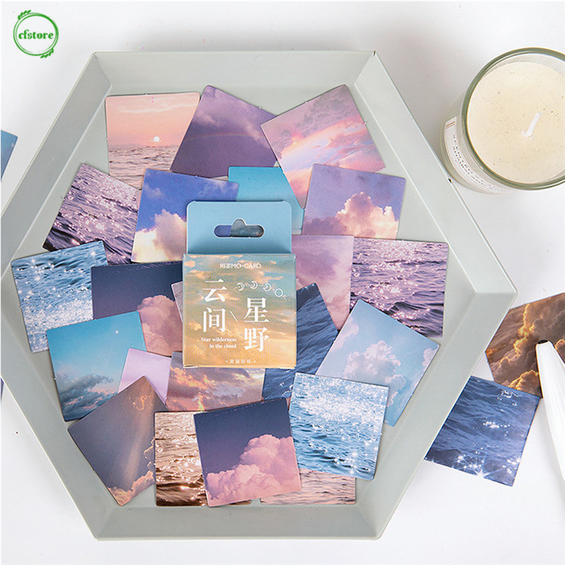 Hộp 46 miếng dán trang trí hình đám mây độc đáo xinh xắn