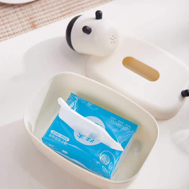 Hộp đựng khăn giấy để bàn thiết kế họa tiết bò sữa dễ thương tiện dụng