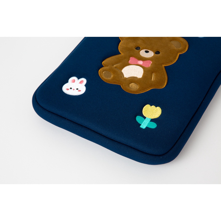 Túi Đựng Máy Tính Bảng ARTBOX Hàn Quốc Màu Xanh Navy Họa Tiết Chú Gấu Teddy