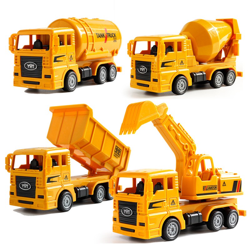Bộ 4 Xe Ô Tô Xây Dựng , Môi Trường, Cứu Hỏa, Vận Chuyển
