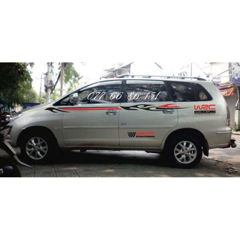 Tem Dán Sườn Xe Innova.Chế vô được tất cả dòng xe 7 chỗ