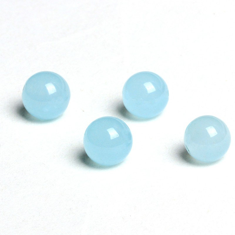 4a màu xanh tự nhiên chalcedony pha lê chính hãng thạch anh một hạt trang sức tự làm