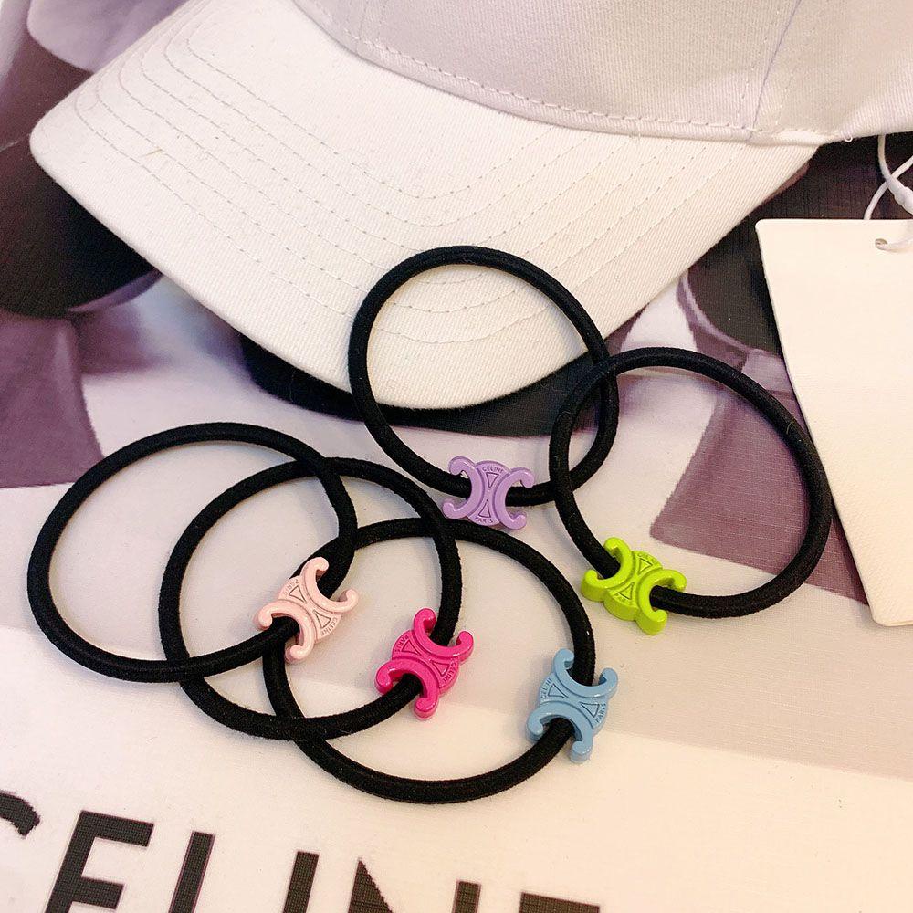 USNOW Dây Buộc Tóc Co Giãn Màu Kẹo Ngọt Đơn Giản Cho Nữ Giá Đỡ