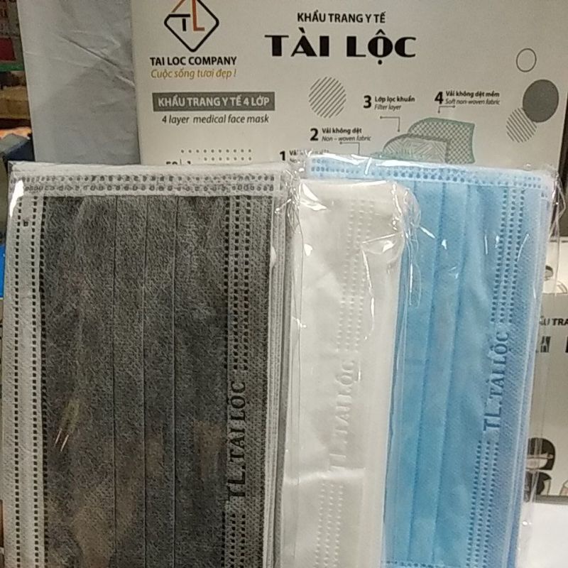 Khẩu trang y tế 4 lớp TÀI LỘC