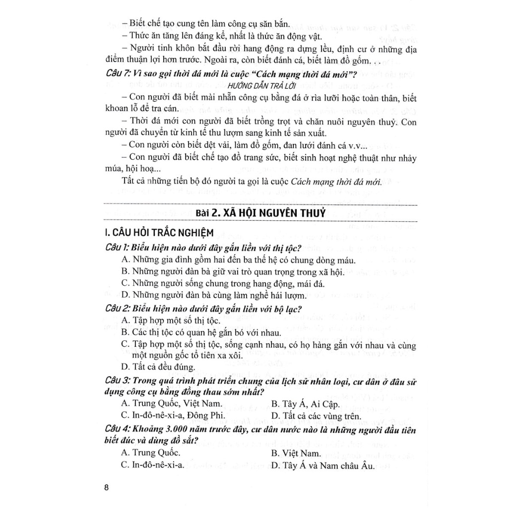 Sách Tham Khảo - Trả Lời Câu Hỏi Trắc Nghiệm Và Tự Luận Lịch Sử 10 (Dùng Chung Cho Các Bộ SGK Hiện Hành) - HA