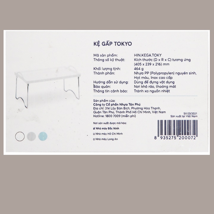 Kệ gấp inochi đựng gia vị, đồ dùng nhà bếp, thông minh, cao cấp, kháng khuẩn tiêu chuẩn Nhật Bản, tiện dụng Vapu HCM