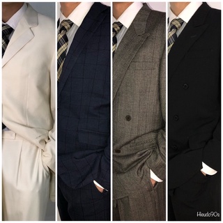 (10 bộ) Âu phục nam/Comple nguyên bộ gồm áo vest và quần tây ống suông cùng màu hàng công sở may đo xuất Nhật secondhand