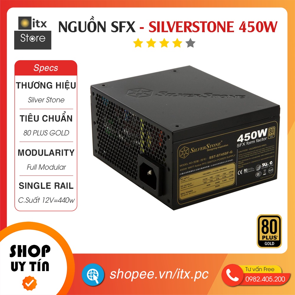 - Nguồn SFX Silver Stone 450W - Module 80 Plus Gold Used