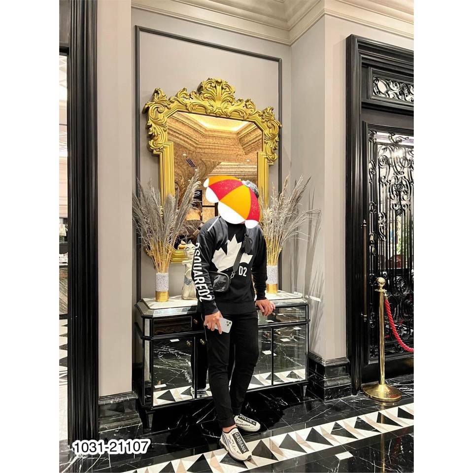 Áo Hoodie Nam Dsquared2 Họa Tiết Hình In Chiếc Lá Và Chữ Dọc Tay - Áo Nỉ Hoodie Unisex Nam Nữ Cao Cấp DT FASHION MENWEAR