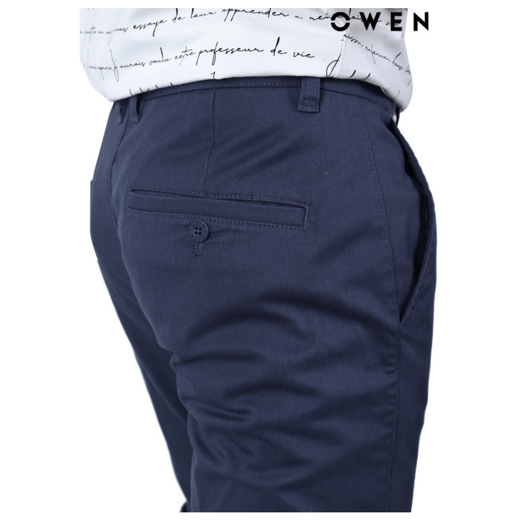 OWEN - Quần kaki nam Owen chất thô giấy mềm mại co dãn màu xanh navy 22370