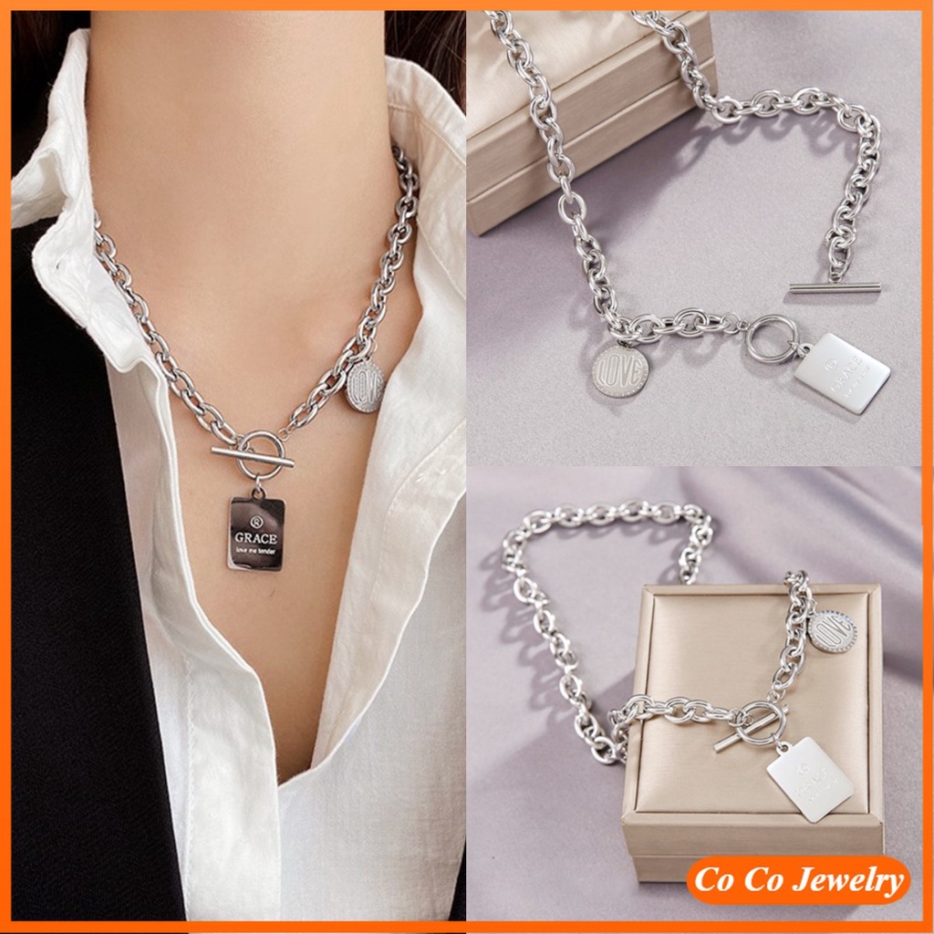 Vòng cổ Thiết Kế Đơn Giản Phong Cách Hip hop Sang Trọng Thời Trang