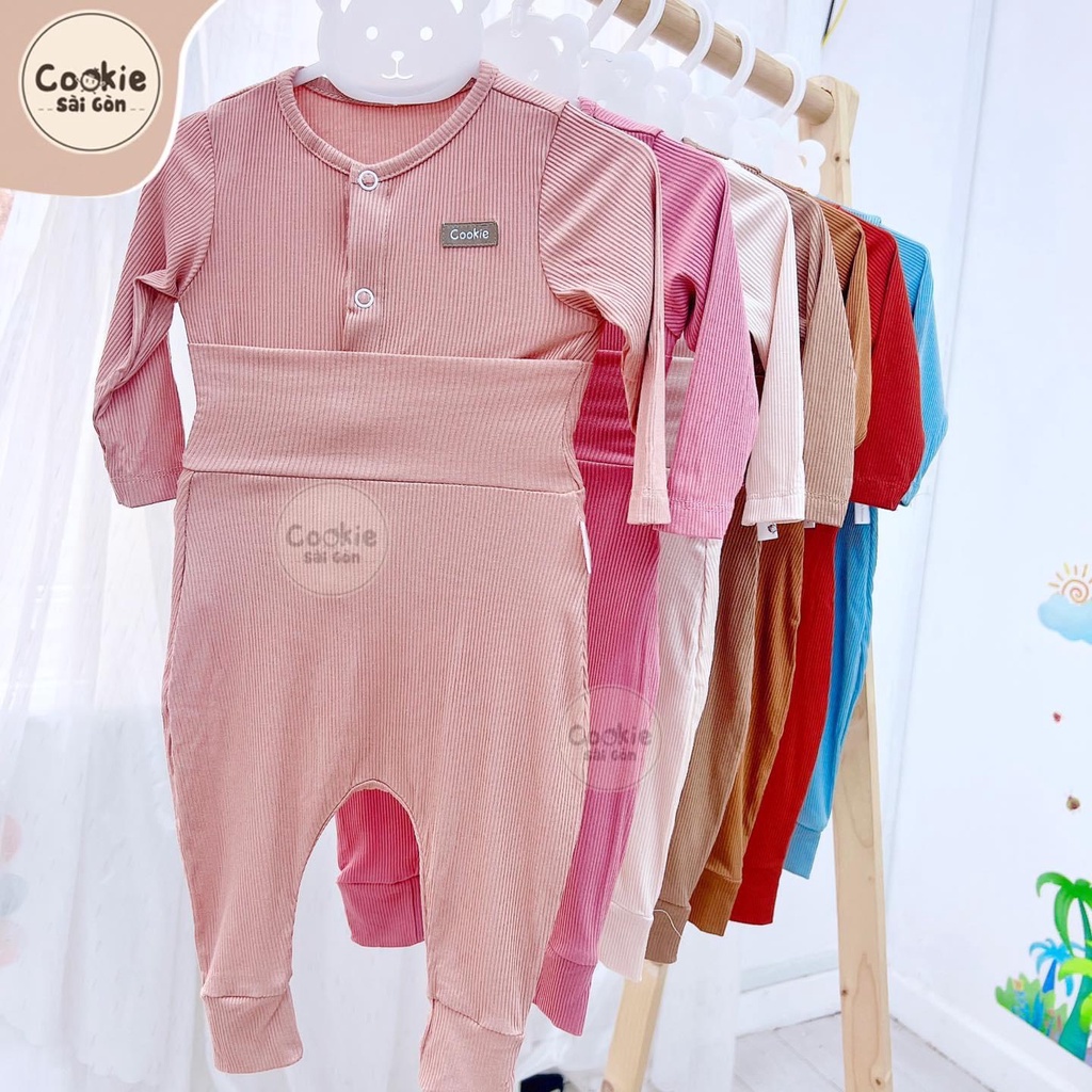 Bộ quần áo sơ sinh dài tay chất vải cotton tăm lạnh cho bé COOKIE