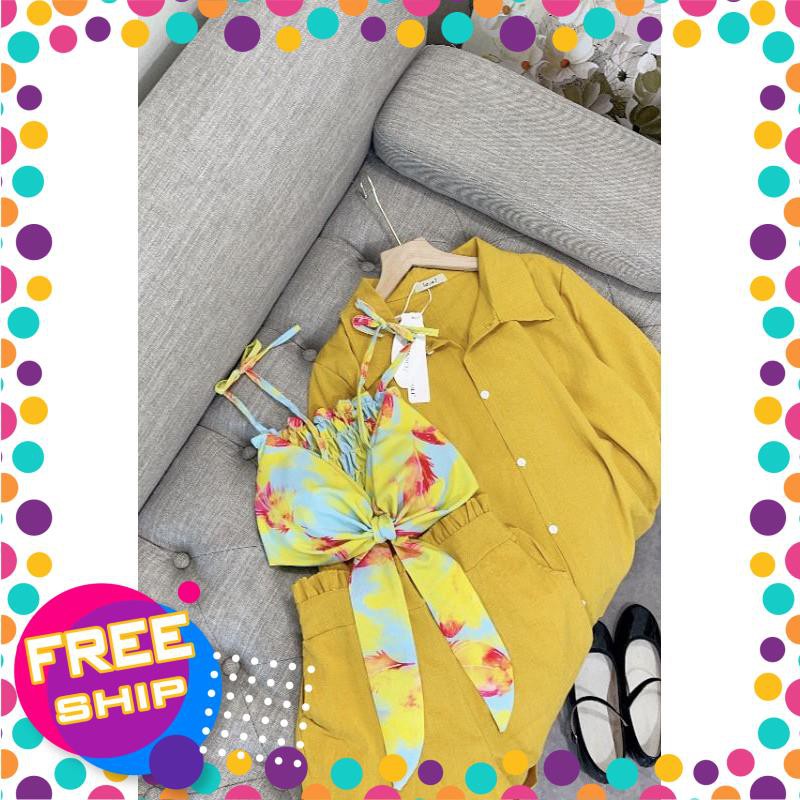 [ 𝐅𝐑𝐄𝐄 𝐒𝐇𝐈𝐏 ] SET 3 MÓN ÁO BRA LOANG ĐI BIỂN