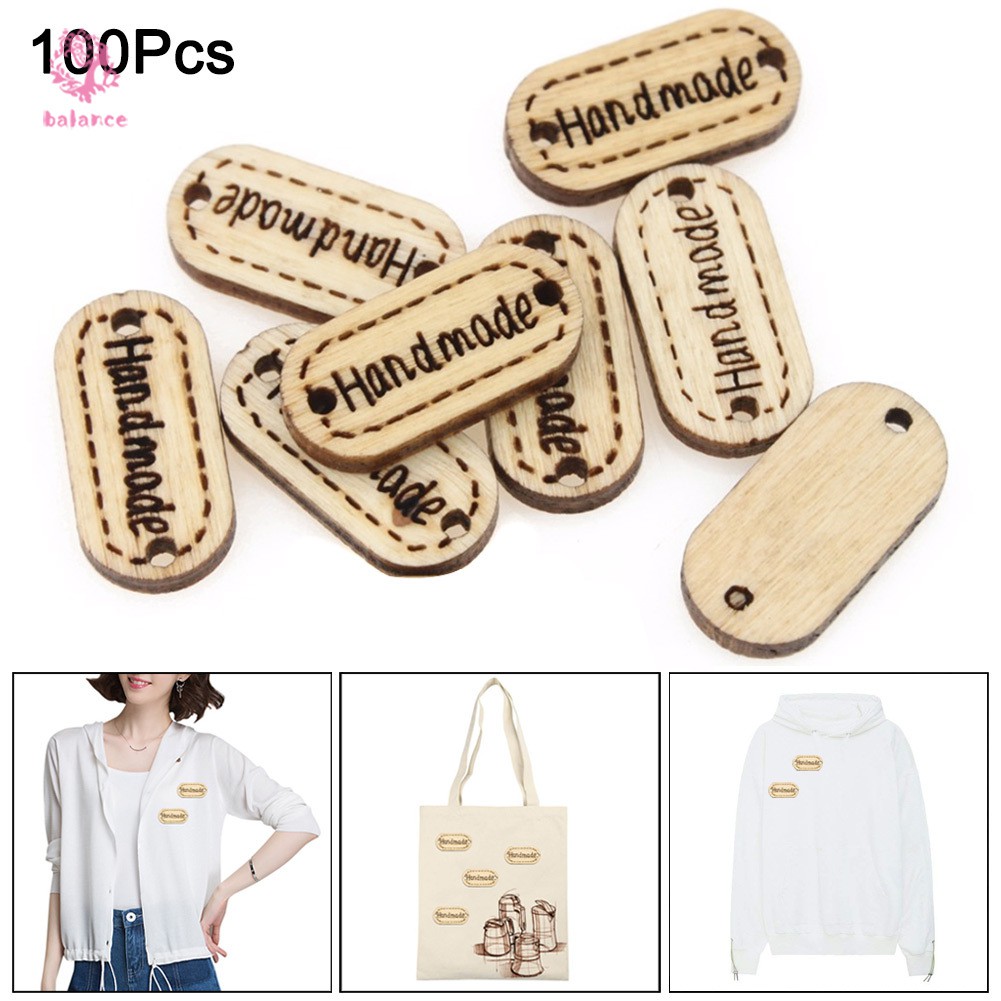 HANDMADE 100 Khuy Gỗ 2 Lỗ