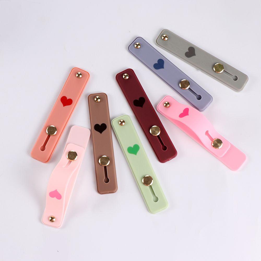 RAINBOW Universal Phone Holder Hand Band Push Pull Finger Ring Bracket Creative Candy Color Silicone Grip Stand