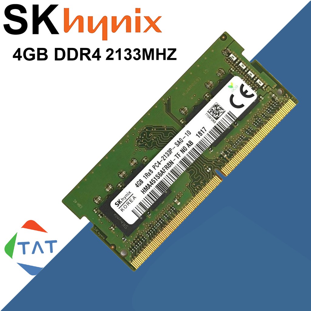 RAM LAPTOP HYNIX SAMSUNG KINGTON 4GB PC4-2133MHz 1.2V  Dùng Cho Máy Tính Xách Tay Macbook Bảo Hành 3 Năm 1 Đổi 1