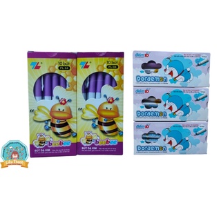 Hộp 10 cây bút lông kim bebe con ông, Doraemon