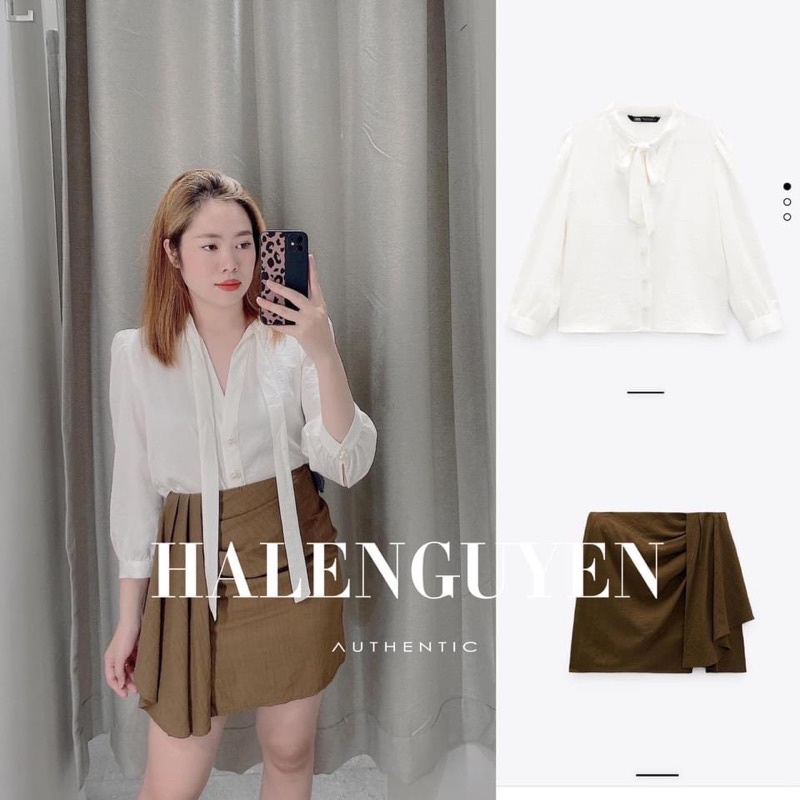 MH CHÂN VÁY MÀU NÂU XẾP LY VẠT TRƯỚC CHO NỮ | BigBuy360 - bigbuy360.vn