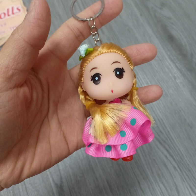 Búp Bê Chibi Giá Rẻ Cao 10 cm kèm đồ ,có móc khoá treo túi xách, balo, chìa khoá