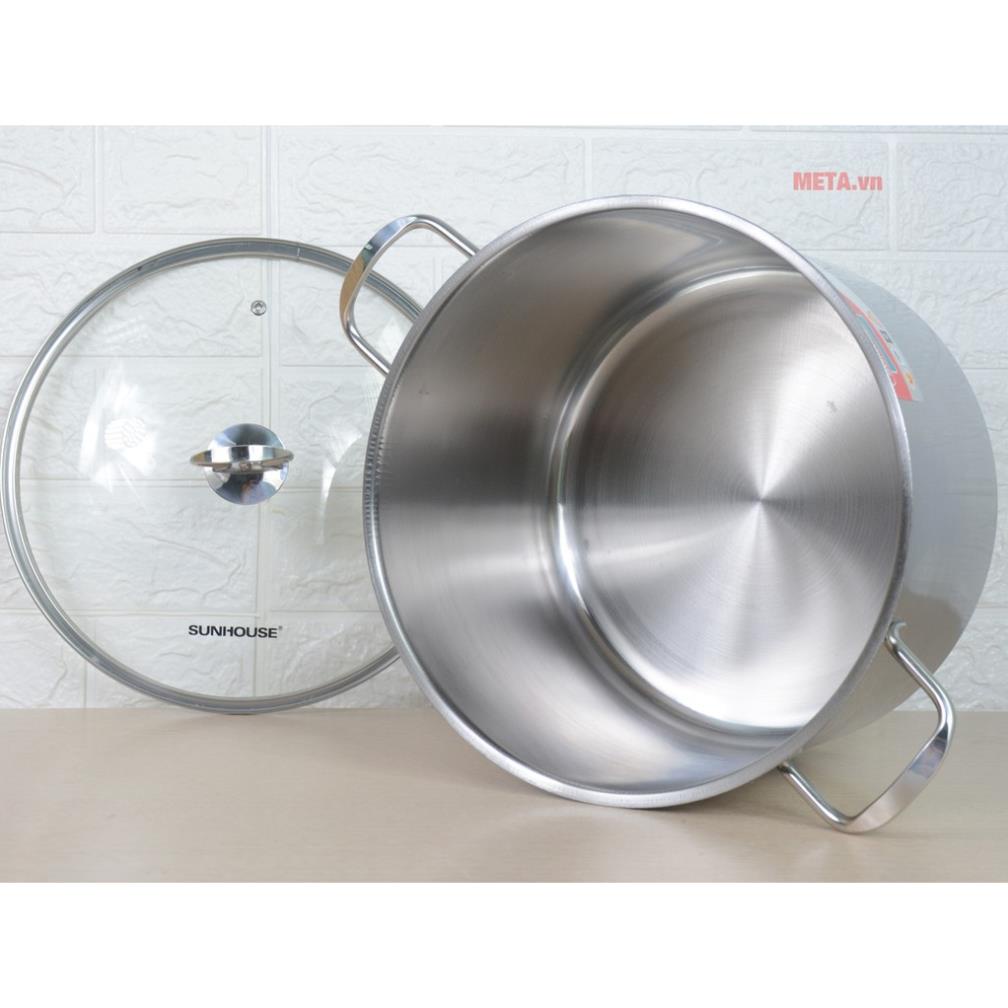 Nôi Nấu ăn gia đình, Nồi luộc thịt gà inox 3 đáy sunhouse CÓ HÌNH THẬT