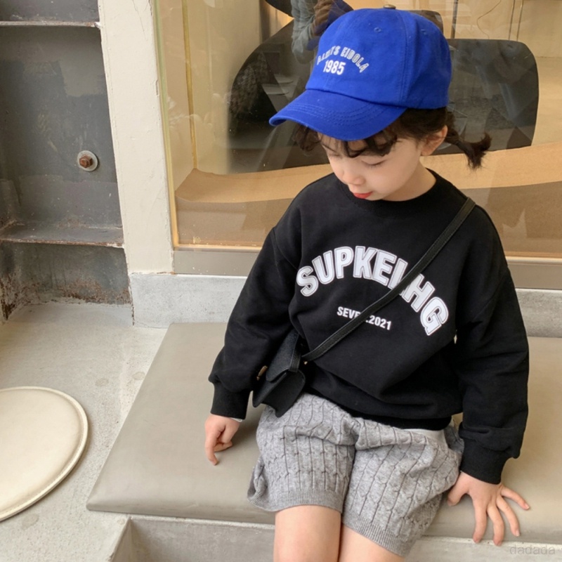 Áo Sweater Cổ Tròn Tay Dài In Chữ Phong Cách Hàn Quốc Thời Trang Thu Đông Cho Bé Gái