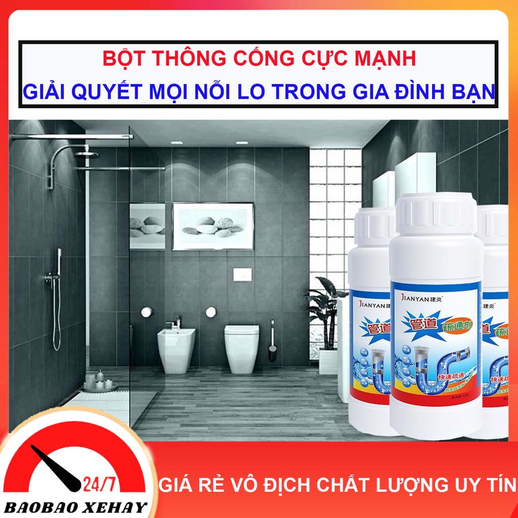 Bột Thông Tắc Cống Bồn Cầu Bồn Rửa Mặt Đường Ống Chính Hãng JIANYAN