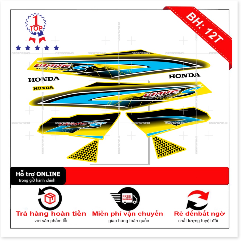 ( Quí khách vui lòng mang ra tiệm cho thợ dán ) Tem wave S 2017 pho decal