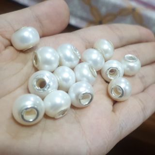 Charm trai trắng lõi bạc s925 vừa pan