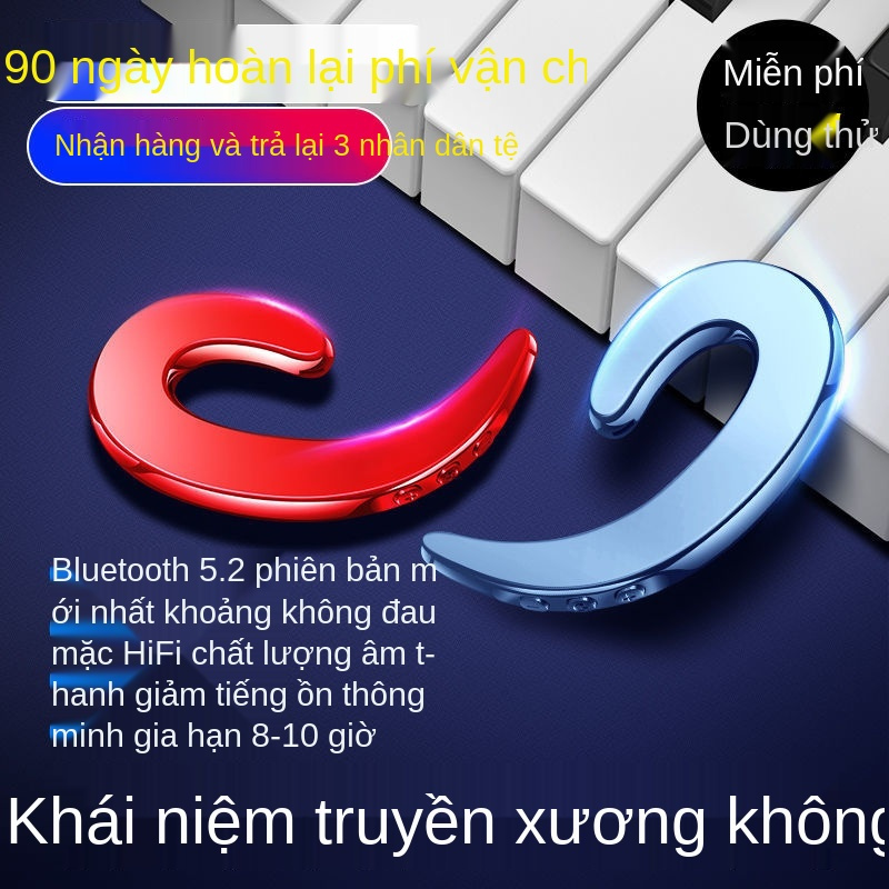 tai nghe siêu， tai nghe nhétĐầu tai Bluebhony không dây dẫn xương leo được, dài hạn chờ đợi bên ngoài tai Huakei táo táo I