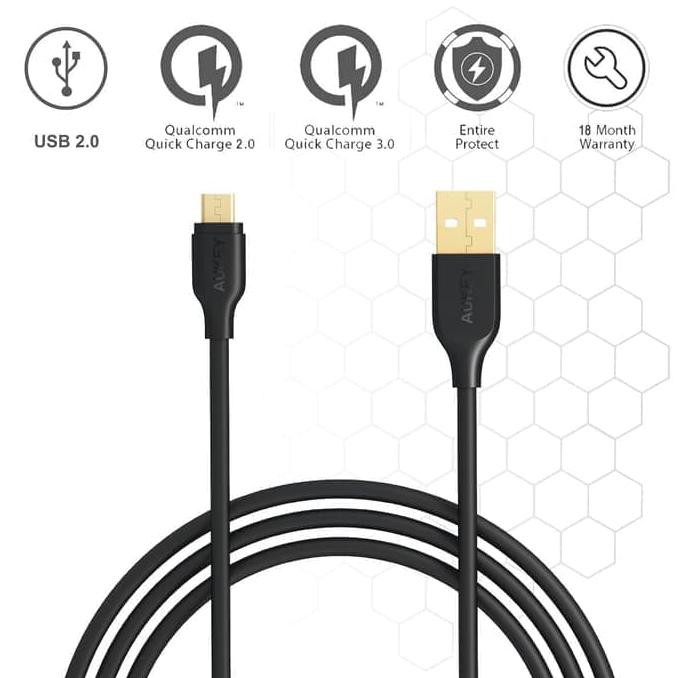 Dây Cáp Sạc Aukey Micro Usb 2m Cb-Md2 Dài 2m Đen