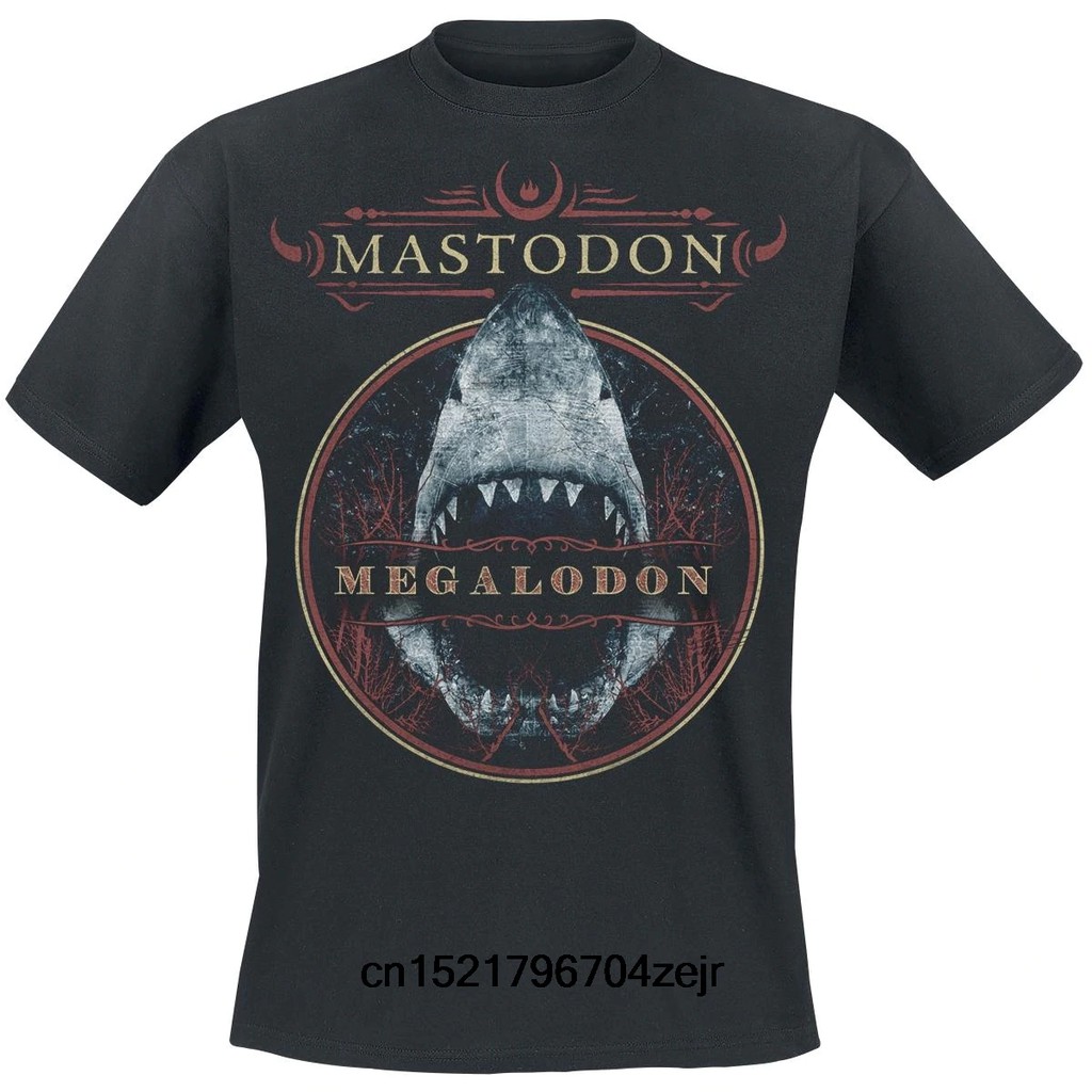 Áo thun nam in chữ megalodon mastodon vui nhộn
