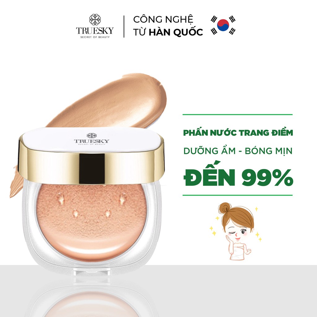 Cushion che khuyết điểm Truesky Version 2 mỏng mịn, che phủ tốt, lâu trôi, tông sáng 15g Miracle BB Cushion SPF 30/PA+++