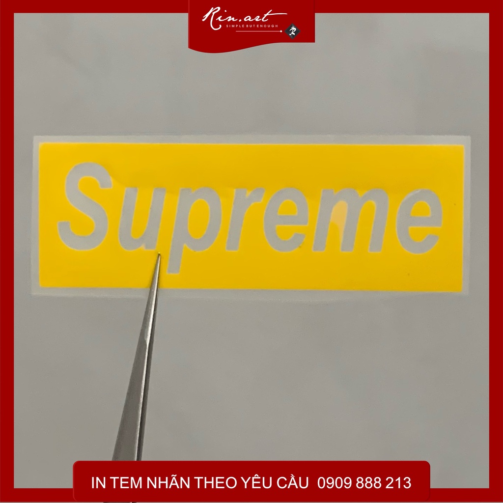 Rinart.vn | Decal ủi tổng hợp Logo Supreme siêu ngầu | Logo Sticker Patch in áo ủi trực tiếp lên vải