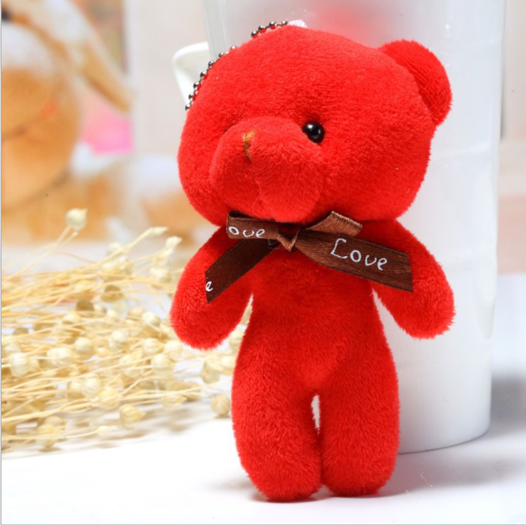 Gấu bông nhỏ cute giá rẻ cao 12cm, gấu bông teddy làm móc khoá balo túi cặp cực xinh, thú bông móc khoá