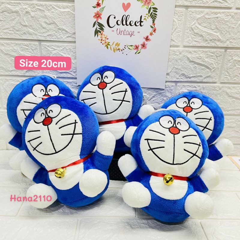 Gấu bông Doraemon/ Doremon có chuông - vải co giản, mềm mịn, ruột dồn bông trắng 100%- quà tặng siêu cute- thú nhồi bông