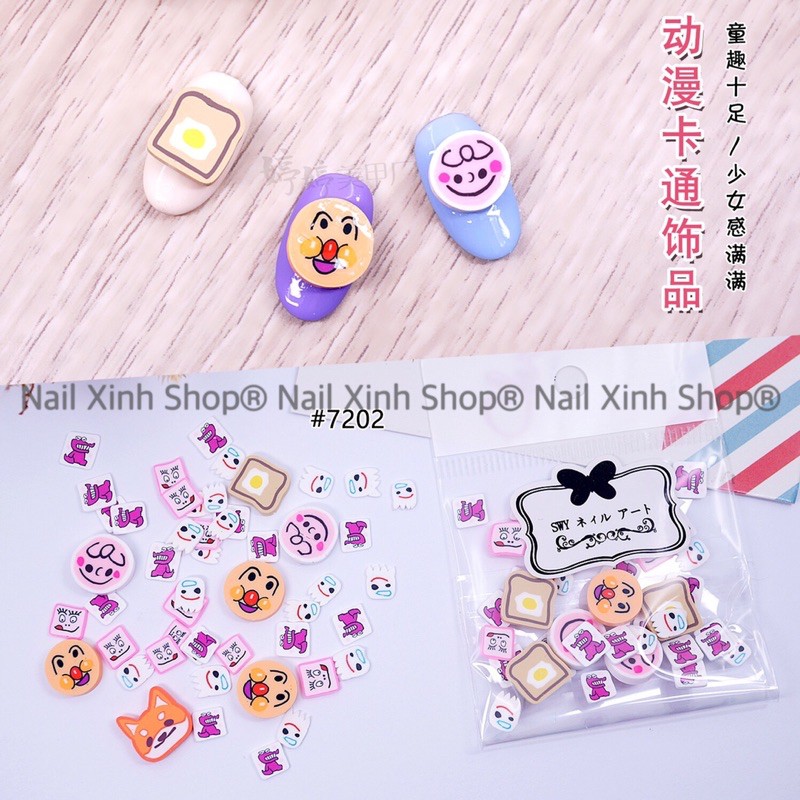 Túi mix đá nail,hoa,châu hạt,charm... phong cách Nhật, phụ kiên nail cao cấp, phụ kiện nail hot 2021