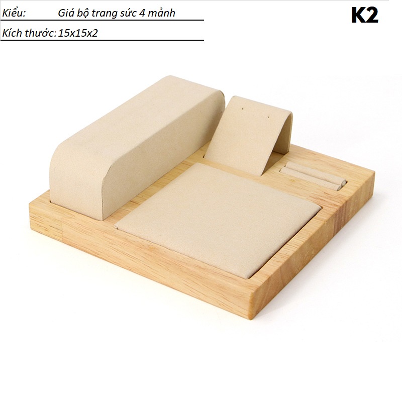 [D2CB] Bộ giá gỗ trưng bày trang sức lai trim chụp mẫu ảnh 3D rất đẹp 13-24 mẫu