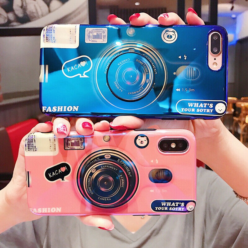 Ốp điện thoại bảo vệ cho iPhone 5 5S 6 6s 7 8 Plus XR X XS Max iPhone 11 pro max có đế đỡ kiểu camera