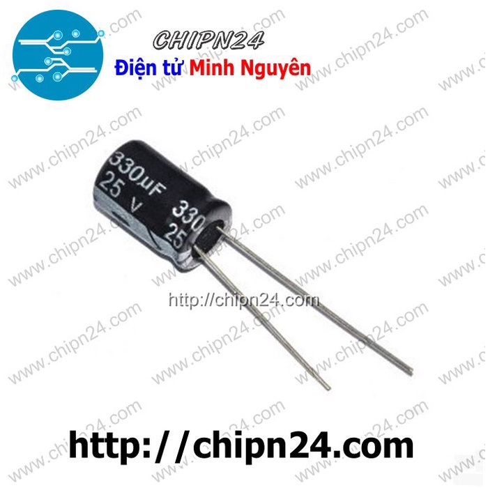 [10 CON] Tụ hóa 330uF 25V (8x12mm)