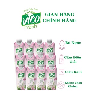 Combo 12 Hộp Nước Dừa Tươi Vico Fresh 330ml - Vị Sen